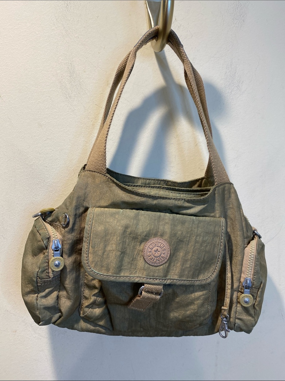 Kipling Canvas Multi-Pocket Shoulder Bag With Long Strap - Picture 3 of 10